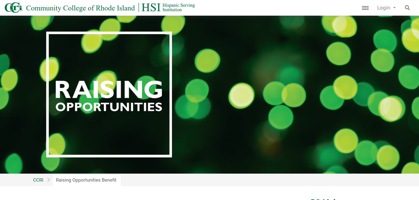 Raising Opportunities Invitation CCRI